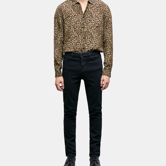 THE KOOPLES BLACK SLIM FIT BUTTON FLY JEANS - Picture 1 of 11